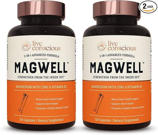 Magnesium Zinc & Vitamin D3 120 Capsules (2-Pack)