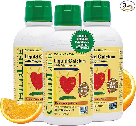 ChildLife Essentials Liquid Calcium Magnesium Supplement D3 & 16 Fl 3)