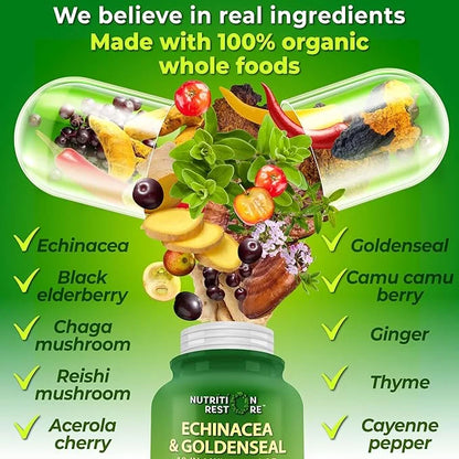Echinacea Goldenseal Capsules 10 in 1 Immune 1455mg - 2 Month
