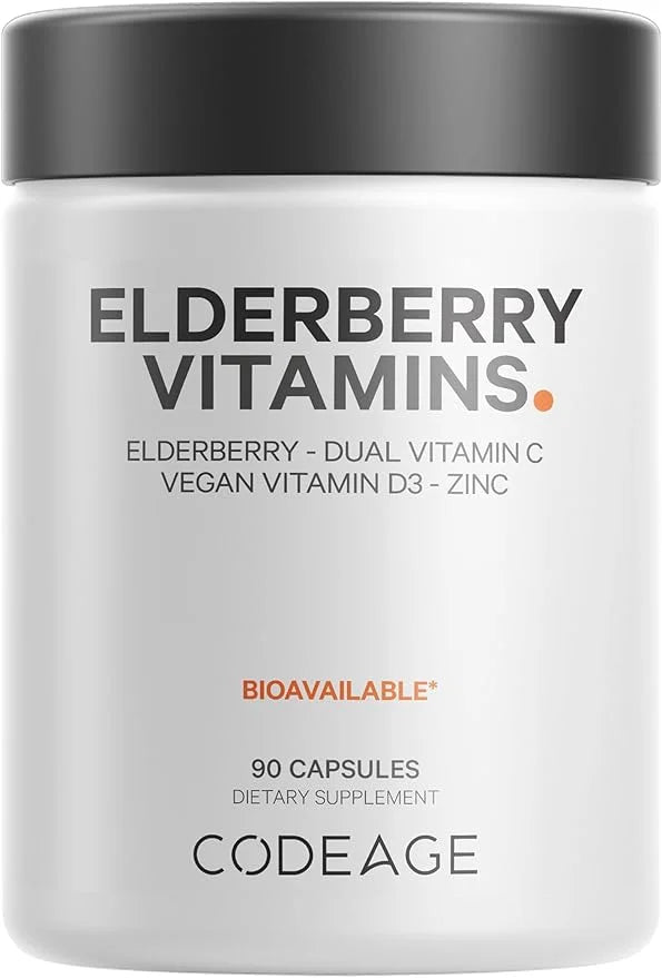 Codeage Organic Black Elderberry Supplement 90 Capsules