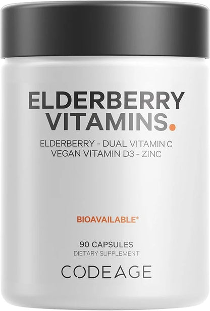 Codeage Organic Black Elderberry Supplement 90 Capsules