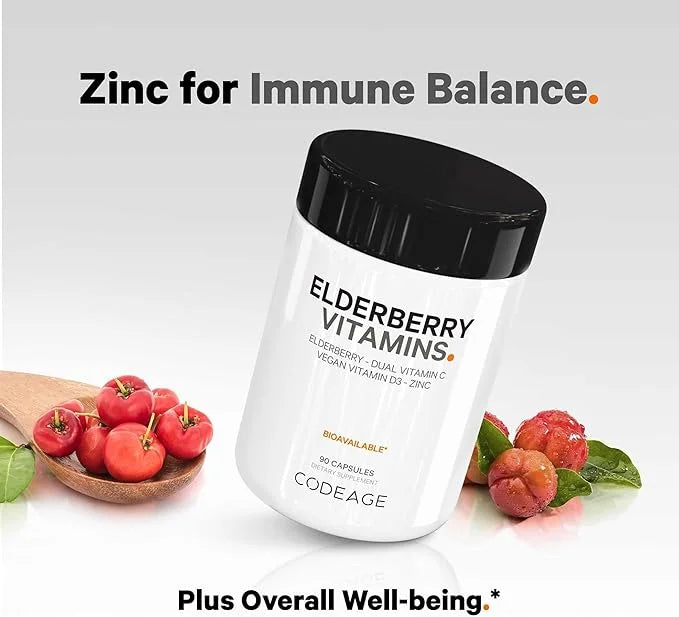 Codeage Organic Black Elderberry Supplement 90 Capsules