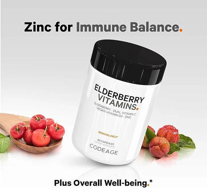 Codeage Organic Black Elderberry Supplement 90 Capsules