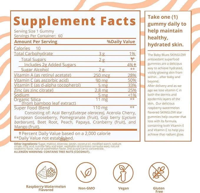 Baby Blues: Superfood Skin Glow Gummies 14 Collagen