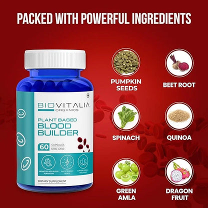 Plant Based Blood Builder Capsules Iron 1000mg - 60 Capsule