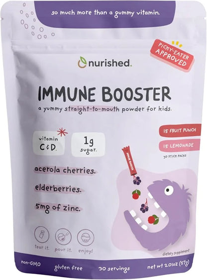 Kids Immune Booster with Elderberry, Acerola 30 Servings 2 flavors