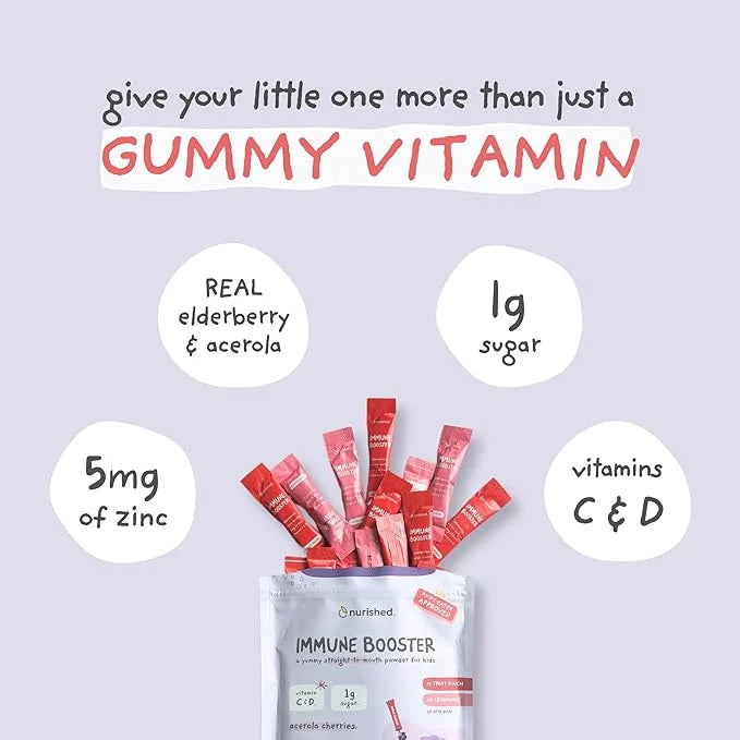 Kids Immune Booster with Elderberry, Acerola 30 Servings 2 flavors
