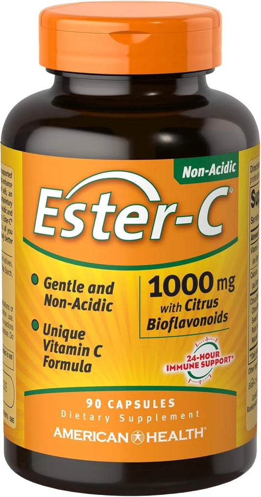 American Health Ester-C With Citrus Bioflavonoids Capsules 24-Hour Immune 1000 mg, 90 Count, 90 Servings