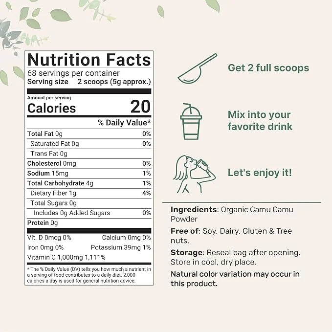 Organic Camu Camu Powder, 12 oz