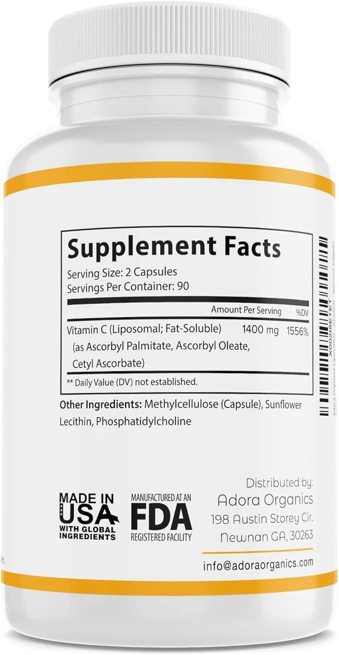 Liposomal Vitamin C, Healthy Immune System, 1400mg Per 180 Capsules