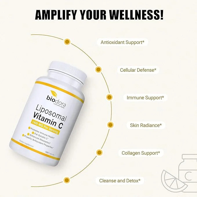 Liposomal Vitamin C, Healthy Immune System, 1400mg Per 180 Capsules