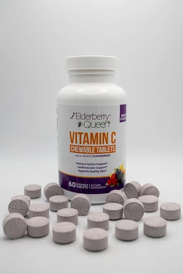 Elderberry Queen Chewable Vitamin C 500mg 60 Count
