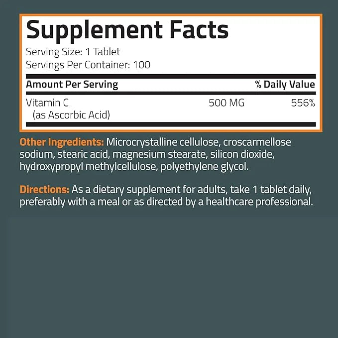 Bronson Vitamin C 500 MG Supports 100 Vegetarian