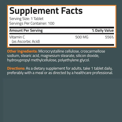 Bronson Vitamin C 500 MG Supports 100 Vegetarian
