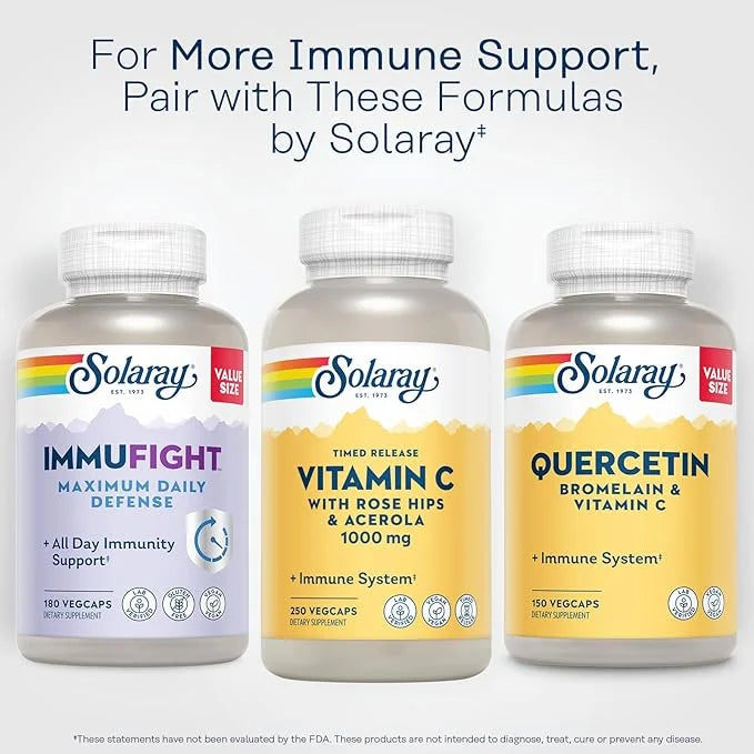 SOLARAY Vitamin C with Rose HIPS 1000mg | 24-Hour Immune 250 Ct.