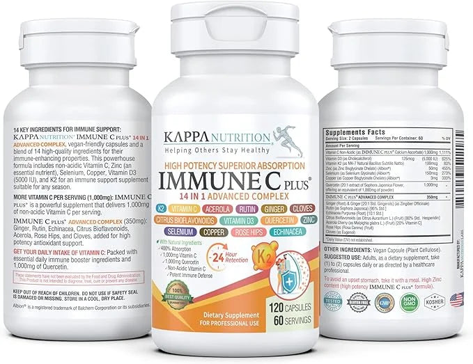 (120 Capsules), Quercetin 1,000mg, Vitamin C 1,000mg, Zinc 50mg, Vitamin D3 5,000iu, 5,000iu, Selenium, 14 in 1 Immune