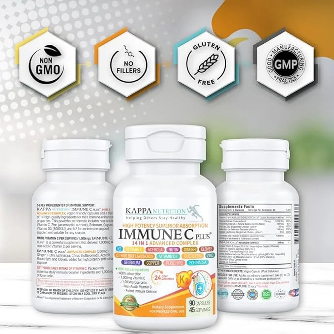 (120 Capsules), Quercetin 1,000mg, Vitamin C 1,000mg, Zinc 50mg, Vitamin D3 5,000iu, 5,000iu, Selenium, 14 in 1 Immune