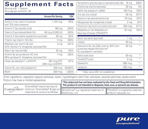 Pure Encapsulations O.N.E. Multivitamin CoQ10, and 30 Capsules