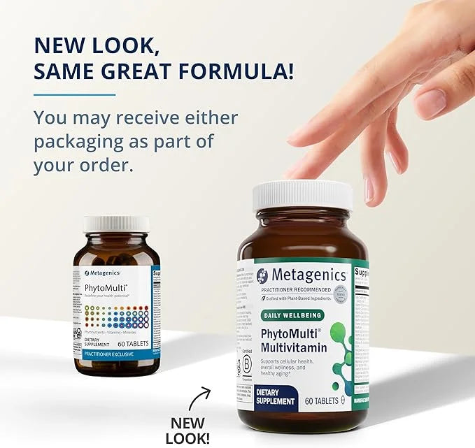 Metagenics PhytoMulti Multivitamin Without Iron 20+ Essential B6, Lutein, 60 Tablets