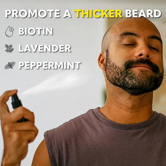 The Beard Club Biotin Vitamin Spray for Facial Hair Growth - Natural Formula for Fuller, Thicker Beard, Easy-to-Use, Nouri...