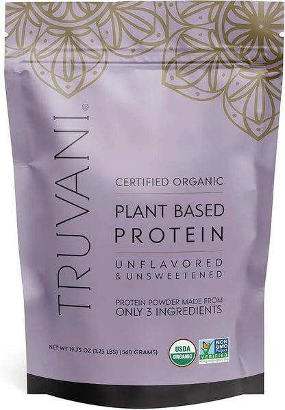 Truvani Vegan Pea Protein Powder | Unflavored | 20g Organic Plant Based Protein | 20 Servings | Keto | Gluten & Dairy Free...