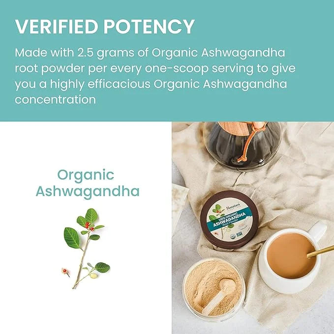 Himalaya 100% USDA Certified Organic Ashwagandha 4 Oz, 45 Day