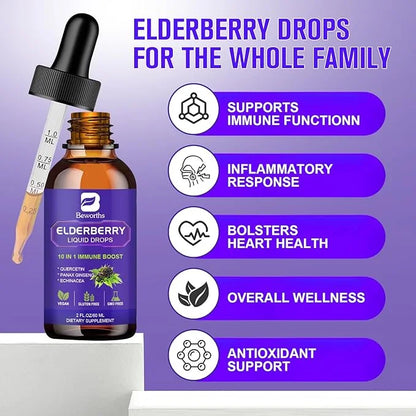Elderberry Syrup | Black Elderberry Liquid D3 | 30 Servings