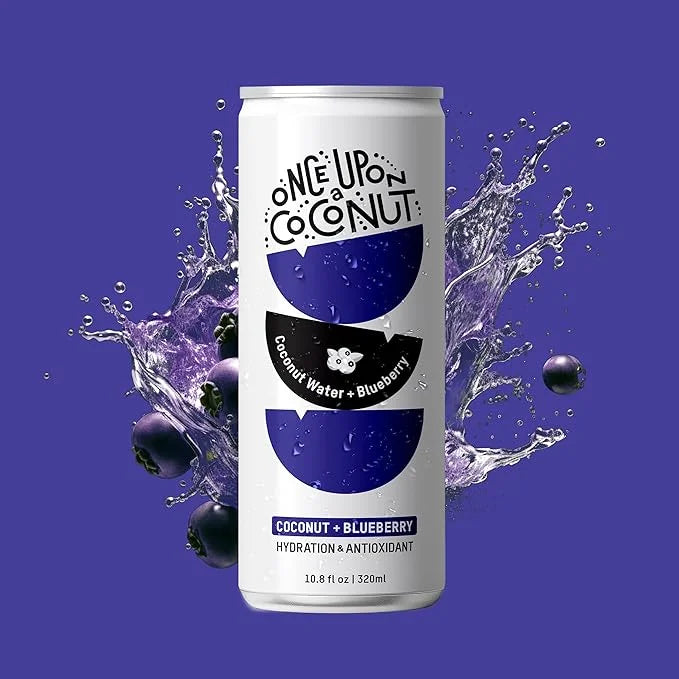 Once Upon a Coconut Blueberry Coconut Water - Pure No Sugar Added - Low-Calorie, All-Natural Drink with Electrolytes - Non...