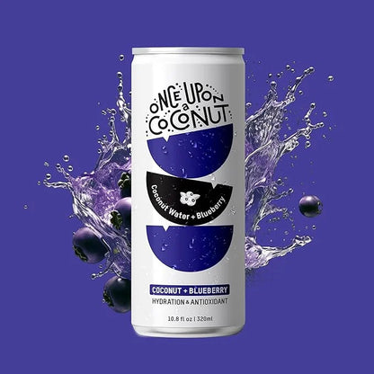 Once Upon a Coconut Blueberry Coconut Water - Pure No Sugar Added - Low-Calorie, All-Natural Drink with Electrolytes - Non...