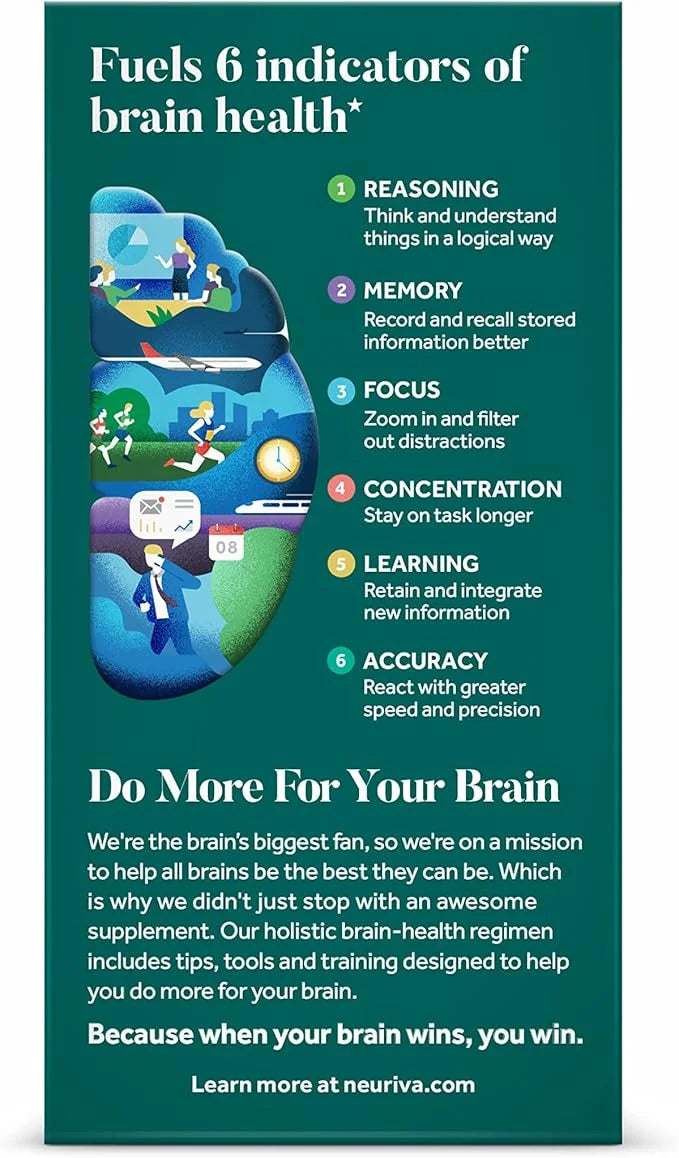 NEURIVA Plus Brain Supplement for Memory and Focus Clinically Tested Nootropics for Concentration for Mental Clarity, Cogn...