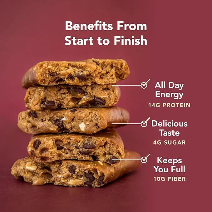 ALOHA Organic Plant Based Protein Bars - Oatmeal Chocolate Chip - 12 Count, 1.9oz Bars - Vegan Snacks, Low Sugar, Gluten-F...