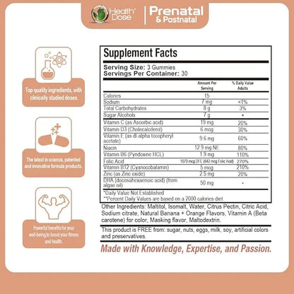 Prenatal/Postnatal Complex Supplement. Vitamin B6, B12, 90Ct
