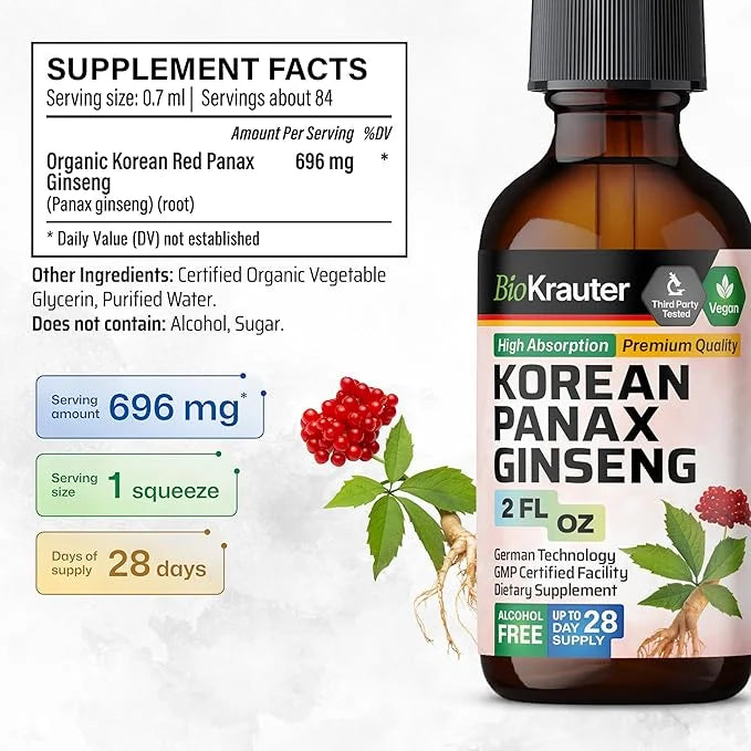 Panax Ginseng Liquid Drops 2 Fl.Oz.