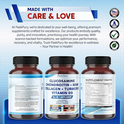 Glucosamine 600mg Chondroitin 100mg MSM 50mg 6000mg Turmeric 3000mg -