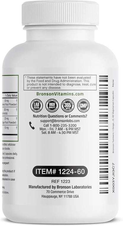 Bronson Turmeric + Ginger Extra Strength 60 Vegetarian