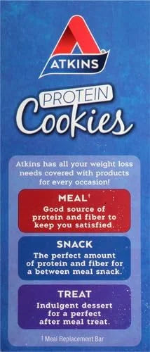 Atkins Peanut Butter Protein Cookie, Protein Dessert, Rich in Fiber, 3g Net Carb, 1g Sugar, Keto Friendly, 4 Count - Produ...