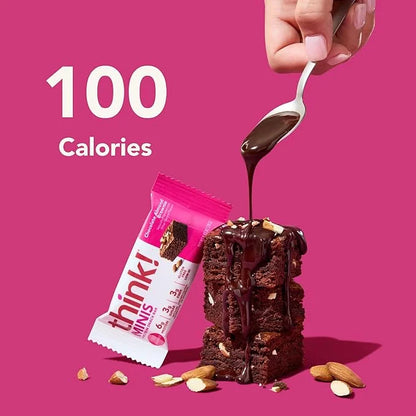 think! Minis Protein Snack Bar, Gluten Free, Chocolate Almond Brownie, 15 Count - Product Image
