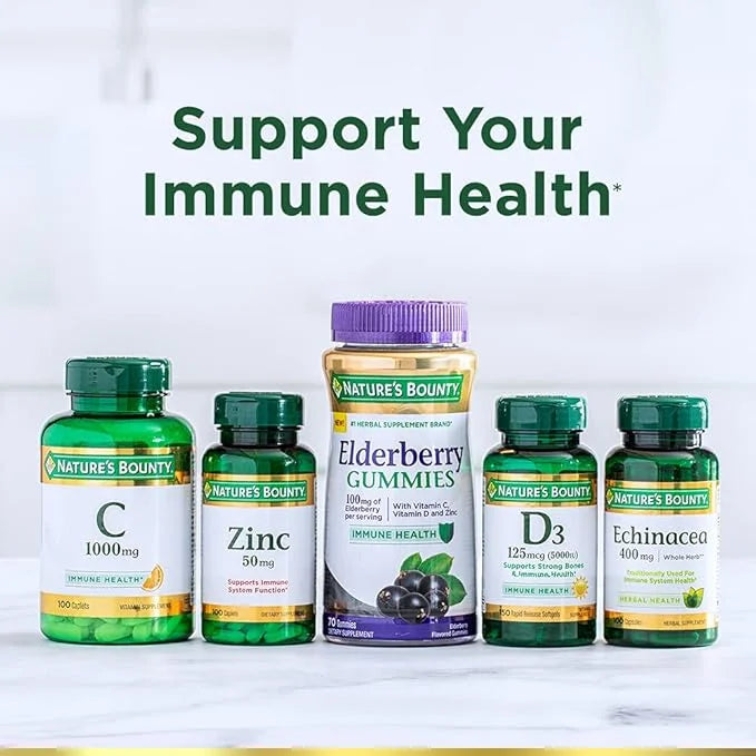 Nature's Bounty Elderberry Gummies, Dietary Supplement, 100 mg, 120 Gummies