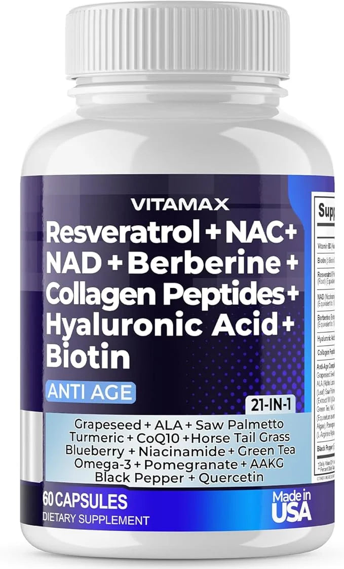 Resveratrol NAD+ Berberine Hyaluronic Acid 21-in-1 Women (60 Count 1)