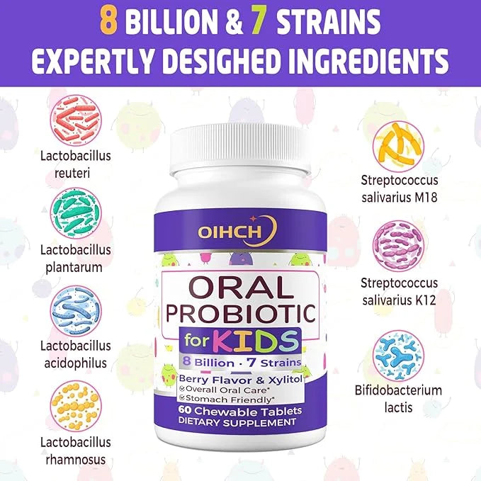 Kids' Advanced Oral Probiotics Chewables, Oral K12 M18- M18- Complete 360 Tablets, 8 Billion