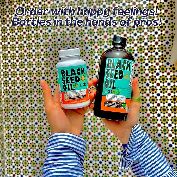 Black Seed Oil 8 Oz - Premium Nigella Sativa Cold-Pressed Turkish Black Cumin Oil - High Strength 3X Thymoquinone - Natura...