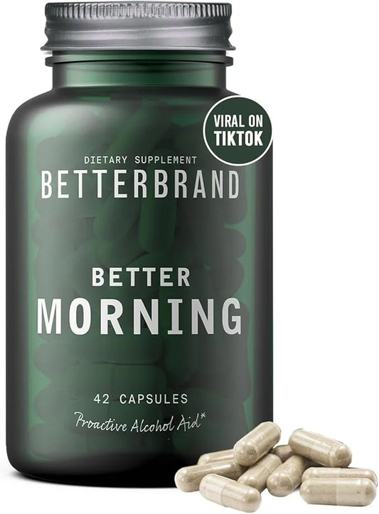 Betterbrand BetterMorning All-Natural Ingredients with DHM - Supports Liver Aid - Gluten-Free & Vegetarian (42 Capsules) -...
