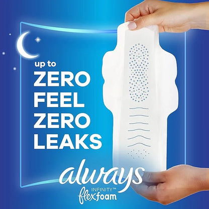 Always Infinity Feminine Pads for Women, 5 Extra 30 Count