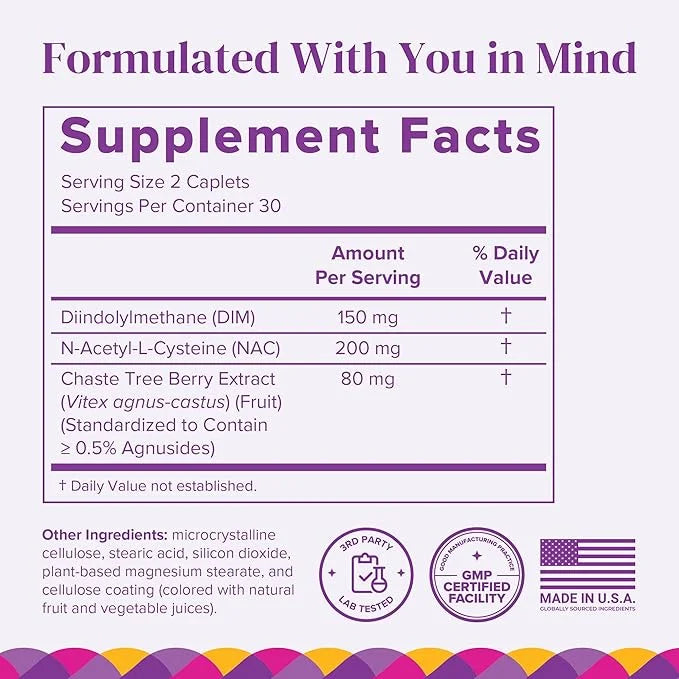 BariMelts Hormonal Balance+, 60 Easy-Swallow Caplets (1-Month Supply), Bariatric Supplement with DIM, NAC and Chasteberry,...