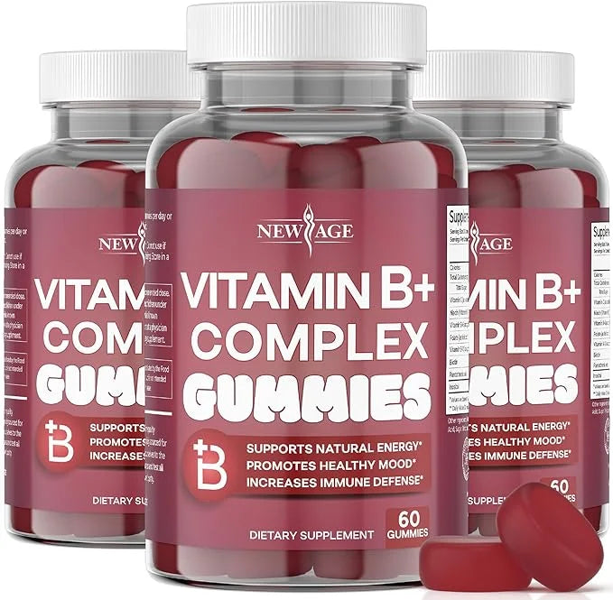 NEW AGE Vitamin B Complex Gummies B3, B5, B5, B6, B6, B7, B7, B9 B9 & B12 – (180 Count 3))