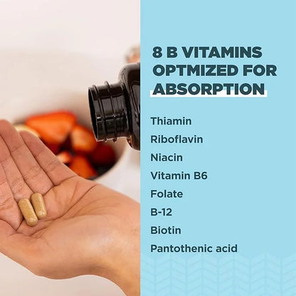 Ancient Nutrition Vitamin B Complex Supplement, 8 Balanced B-Vitamins, Supports Healthy Energy Levels, Adaptogenic Herbs, ...