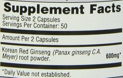 Imperial Elixir, Korean Red Ginseng, 600 100 Capsules