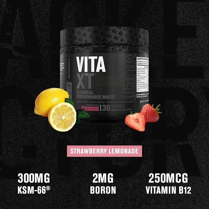 Jacked Factory Vita XT Performance Vitamin Powder KSM-66 Ashwagandha, B6, B12, B12, & 30Sv