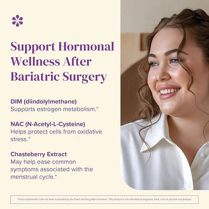 BariMelts Hormonal Balance+, 60 Easy-Swallow Caplets (1-Month Supply), Bariatric Supplement with DIM, NAC and Chasteberry,...