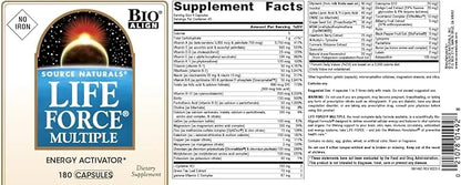 Source Naturals Life Force Multiple, Energy 180 Capsules